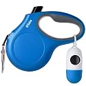 Fida Retractable Dog Leash with Dispenser and Poop Bags, 16 ft, Blue