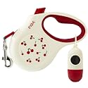 Fida Retractable Dog Leash with Dispenser and Poop Bags, 16 ft, Cherry