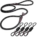Fida Slip Lead Dog Leash 5 Pack, 6 FT x 1/2" Dog Training Leash, Black
