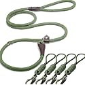 Fida Slip Lead Dog Leash 5 Pack, 6 FT x 1/2" Dog Training Leash, Green