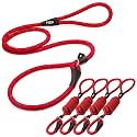 Fida Slip Lead Dog Leash 5 Pack, 6 FT x 1/2" Dog Training Leash, Red