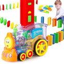 Fiddlys Domino Train Toy 40 Pieces Domino Blocks Set with Light & Sound