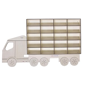 fiddlys wooden premium car parking station  maximize space and organize your garage-for girls amp boys white