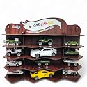 Fiddlys Wooden Toy Car Display Shelf | “Car Garage” Organizer for 15 Cars | Premium Wood Finish Desktop or Wall Rack for Kids | Ideal Storage for Hot Wheels & Mini Cars (Car Desktop-Brown)