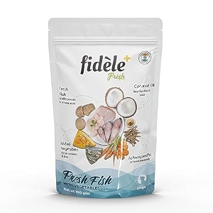 fidele fresh fish wet dog food  fish gravy with vegetables  wet food for dogs  100g pouch pack of 6  omega skin amp coat support