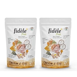 fidele fresh dog wet food  grain-free all-natural no preservatives soft food for all life stages chicken amp egg with vegetables 100g  12 pack perfect alone or with dry food