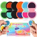 Fidget Toys Adults, Sensory Toys for Kids with Autism, Anxiety Relief Items for ADHD Stress Relief, Texture Worry Stone for Teens &amp; Flip Slider - Treasure Box Toys for Classroom (6pcs)