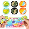 Fidget Toys Adults, Sensory Toys for Kids with Autism, Anxiety Relief Items for ADHD Stress Relief, Fun Fidgets for Teens Textured & Flip Slider (3pcs-Camo(Black+Orange+Blue))