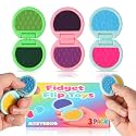 Fidget Toys Adults, Sensory Toys for Kids with Autism, Anxiety Relief Items for ADHD Stress Relief, Texture Worry Stone for Teens &amp; Flip Slider - Treasure Box Toys for Classroom (3pcs)