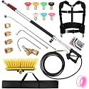 FIDISP 24 FT Telescoping Pressure Washer Wand, Gutter Tool with Brush