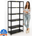 FIDVI Premium Slotted Angle 6 Shelve Multipurpose Powder Coated Storage Iron Luggage Rack