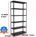 FIDVI Slotted Angle 6 Shelves Multipurpose Powder Coated Storage Rack office Heavyduty Luggage Rack