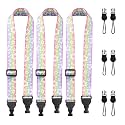 FIEIL 3 Pack Adjustable iPad Strap, Nylon Camera Strap, Comfortable Shoulder Strap for iPad Case, Cellphone Tablet, Camera, Laptop, Binocular, Luggage Bag(Rainbow Stars Universal Neck Lanyard)