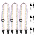 FIEIL 3 Pack Adjustable iPad Strap, Nylon Camera Strap, Comfortable Shoulder Strap for iPad Case, Cellphone Tablet, Camera, Laptop, Binocular, Luggage Bag(Rainbow Heart Universal Neck Lanyard)