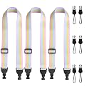 FIEIL 3 Pack Adjustable iPad Strap, Nylon Camera Strap, Comfortable Shoulder Strap for iPad Case, Cellphone Tablet, Camera, Laptop, Binocular, Luggage Bag(Rainbow Colors Universal Neck Lanyard)