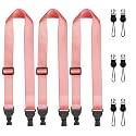 FIEIL 3 Pack Adjustable iPad Strap, Nylon Camera Strap, Comfortable Shoulder Strap for iPad Case, Cellphone Tablet, Camera, Laptop, Binocular, Luggage Bag(Peach Pink Universal Neck Lanyard)