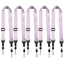 FIEIL 5 Pack Nylon iPad Strap, Adjustable Camera Neck Strap, Comfortable Shoulder Strap for iPad, Cellphone Tablet, Camera, Laptop, Binocular, Luggage Bag(Purple Universal Neck Lanyard)