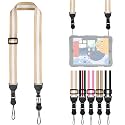 FIEIL Adjustable Shoulder Strap, Comfortable for Camera Neck Lanyard iPad Strap iPad Strap for iPad, Camera, Binocular, Crossbody, Tablet, Laptop, Binocular, Luggage Bag(Beige &amp; White A22)