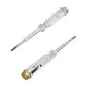 Fielect 10pcs Tester Screwdriver, Voltage Detector Pen Light Circuit Tester Electric Test Pen Screwdriver AC/DC 100-500V
