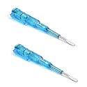 Fielect 2pcs Voltage Detector Pen Test Screwdriver Steel Batch Screwdriver Test Pencil JRDB-107 AC/DC 100-500V Blue Clear