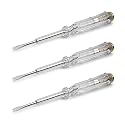 Fielect 3Pcs Tester Screwdriver, Voltage Detector Pen Light Circuit Tester Electric Test Pen Screwdriver AC/DC 100-500V