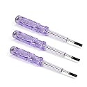 Fielect 3pcs Voltage Tester Voltage Detector Pen Circuit Tester Tool Steel Batch Slotted Test Pencil JRDB-168 AC/DC 100-500V Clear