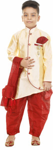 fiera fashion boys festive  party kurta dhoti pant  dupatta set multicolor pack of 1