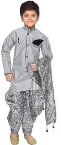 fiera fashion boys festive  party kurta dhoti pant  dupatta set white pack of 1