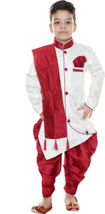 fiera fashion boys festive  party kurta dhoti pant  dupatta set white pack of 1