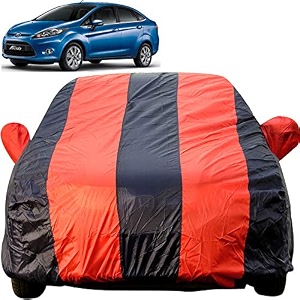 fiesta dustproof car cover with mirror pockets red blue stripes taffeta polystertriple stitched compatible with ford fiesta car cover 2008 to 2016 fiesta car accessories