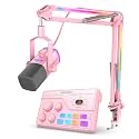 FIFINE Streaming Microphone & Mixer Kit, XLR/USB Dynamic Mic with RGB Adjustable Boom Arm, 3-in-one Gain Knob, 7.1 Surround Sound Mixer with XLR Interface for PC/Podcast/Recording-(AM8PROTP+SC8P)