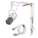 FIFINE Streaming Microphone Bundle, XLR/USB Dynamic Mic with RGB Boom Arm, Mute Tap, 3-in-1 Volume Knob & Studio Quality 10ft XLR Cable for Gaming, Podcast,Recording, Home Studio Vocal-AM8PROTW+L9W