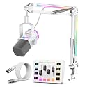 FIFINE Streaming Microphone Kit, Dynamic USB/XLR Microphone with RGB Metal Arm, Aduio Mixer with Slider Fader, 48V Platform Power & 10ft XLR Cable for Gaming, Podcast, Home Studio-SC3W+L9W+AM8PROTW