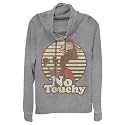 Fifth Sun womens Emporer's New Groove No Touchy Women's Long Sleeve Cowl Neck PulloverT-Shirt