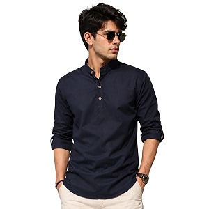 Fifth U Mens Cotton Polyester Blend Solid