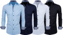 Fifth U Men Regular Fit Solid Spread Collar Casual Shirt (Pack of 4)
