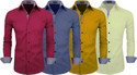 Fifth U Men Regular Fit Solid Spread Collar Casual Shirt (Pack of 4)