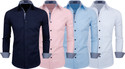 Fifth U Men Regular Fit Solid Spread Collar Casual Shirt (Pack of 4)