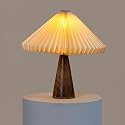 FIG Ballet Table Lamp | Laminated Paper Origami Lampshade with Mango Wood Base | Dust and Water Resistant | Ideal Lamp for Living Room Decoration, Bedroom, Office