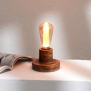 fig naked bulb table lamp  patented design with vintage aesthetic design  ideal lamp for living room decoration bedroom office  25m cord  wedding gift