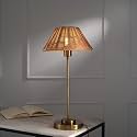 FIG Living Rattan Cane Table Lamp | 53cm Tall Natural Rattan Lampshade with Metal Base | 2.5m Cable | Modern and Minimalist Design | Lamp for Living Room Decoration, Bedside &amp; Office | Wedding Gift