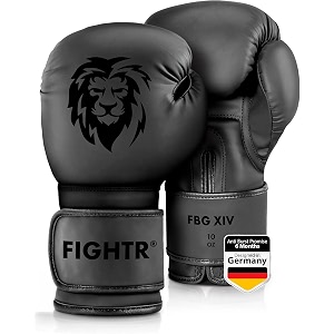 fightr boxing gloves - ideal stability amp impact strength  punching gloves for boxing mma muay thai kickboxing amp martial arts  includes carry bag all black 12 oz