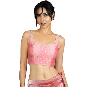 figure39s designer women39s sleeveless square round neck sequin embroidered readymade saree blouse e8