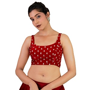 figure39s designer women39s sleeveless square round neck sequin embroidered readymade saree blouse e8