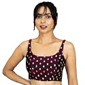 FIGURE'S DESIGNER Women's Sleeveless Square Round Neck Sequin Embroidered Readymade Saree Blouse E8