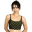 FIGURE'S DESIGNER Women's Sleeveless Square Round Neck Sequin Embroidered Readymade Saree Blouse E8