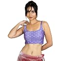 FIGURE'S DESIGNER Women's Sleeveless Square Round Neck Sequin Embroidered Readymade Saree Blouse E8
