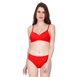 Womens Spandex Cotton Padded Lingerie Bra Panty