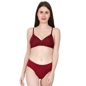 Womens Spandex Cotton Padded Lingerie Bra Panty