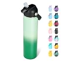 Fijinhom 24oz Insulated Stainless Steel Water Bottle, Wide Mouth Double Wall Vacuum, Silicone Straw, Sweat &amp; Leak Proof, BPA Free Insulated Water Flask for Travel, Green Gradient